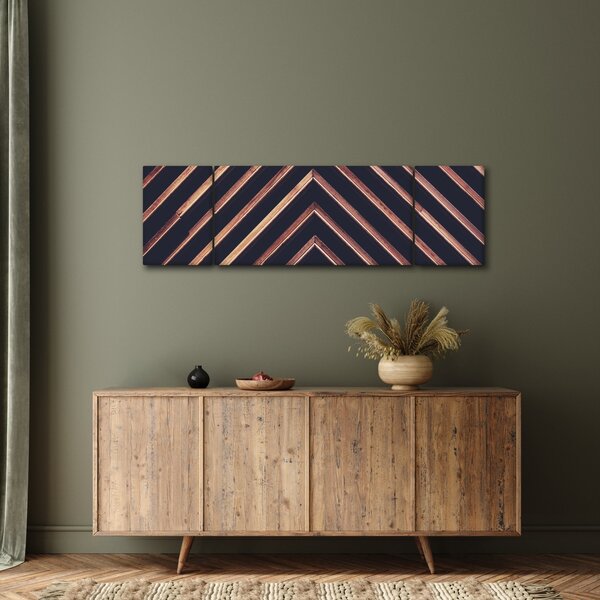 Obraz drewnianego motywu na czarnym tle (170x50 cm)