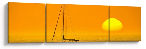 Obraz - Łódź na środku morza (170x50 cm)