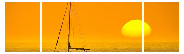 Obraz - Łódź na środku morza (170x50 cm)