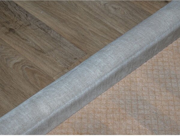 Jasnoszare tapicerowane łóżko dwuosobowe ze schowkiem i stelażem 180x200 cm Jade – Bobochic Paris