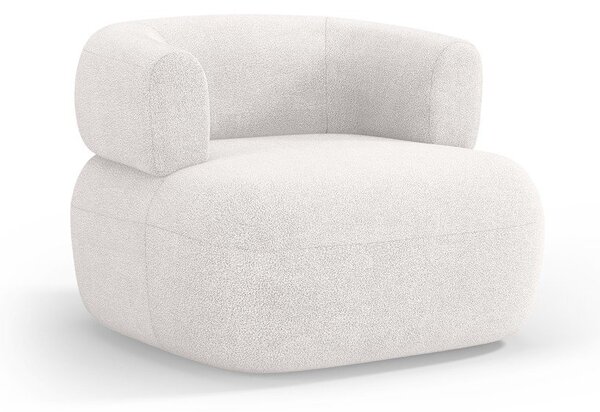 Biały fotel z materiału bouclé Jenny – Micadoni Home
