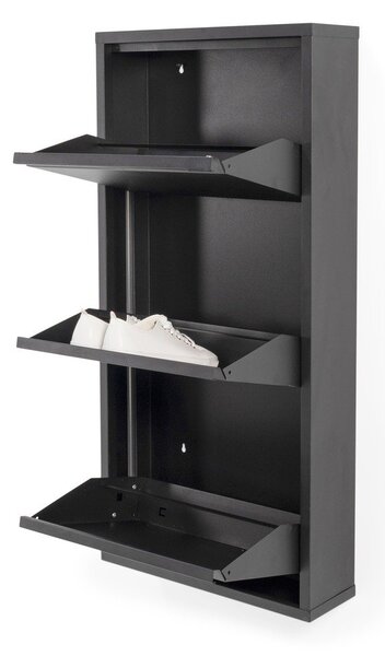 Czarna metalowa uchylna szafka na buty 50x103x15 cm Billy – Spinder Design