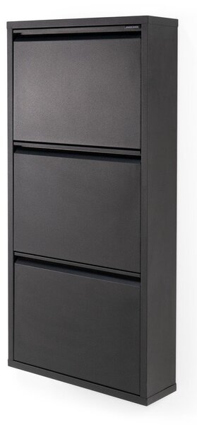 Czarna metalowa uchylna szafka na buty 50x103x15 cm Billy – Spinder Design