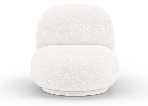 Biały fotel z materiału bouclé Chuck – Micadoni Home