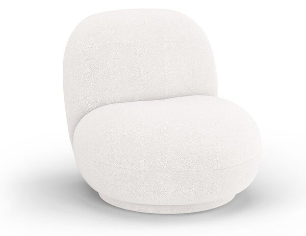 Biały fotel z materiału bouclé Chuck – Micadoni Home