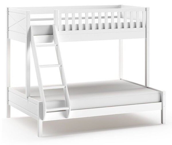 Białe piętrowe łóżko dziecięce 140x200/90x200 cm Scott – Vipack