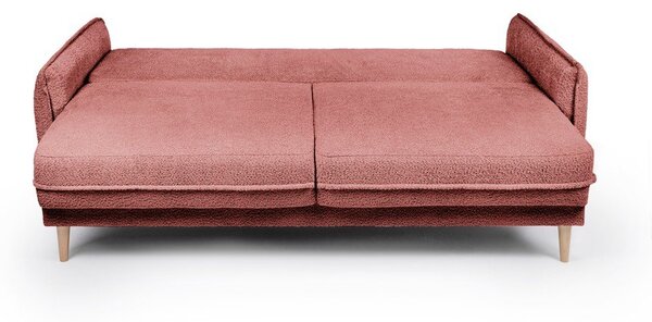 Czerwona rozkładana sofa z materiału bouclé 215 cm Patti – Bonami Selection