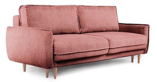 Czerwona rozkładana sofa z materiału bouclé 215 cm Patti – Bonami Selection