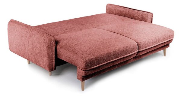 Czerwona rozkładana sofa z materiału bouclé 215 cm Patti – Bonami Selection