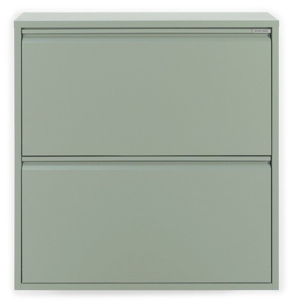 Szarozielona metalowa uchylna szafka na buty 75x77,5x22,5 cm Billy – Spinder Design