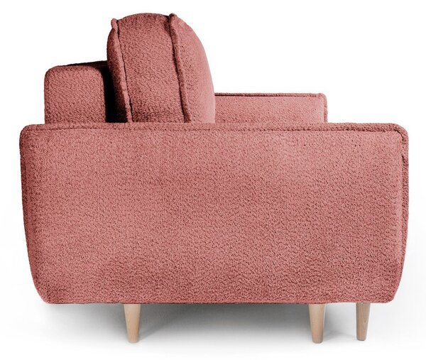 Czerwona rozkładana sofa z materiału bouclé 215 cm Patti – Bonami Selection