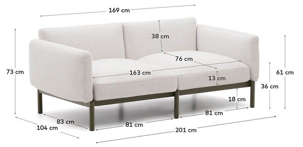 Jasnoszara modułowa sofa ogrodowa 201 cm Sorells – Kave Home