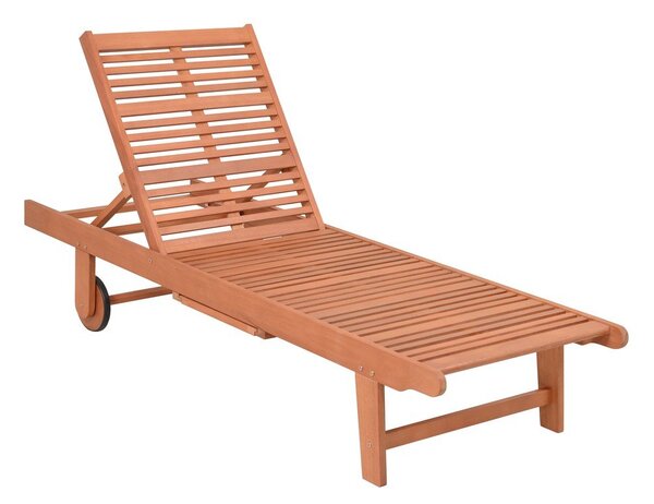 Kremowo-naturalny drewniany leżak ogrodowy San Diego – Garden Pleasure