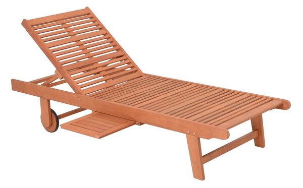 Kremowo-naturalny drewniany leżak ogrodowy San Diego – Garden Pleasure