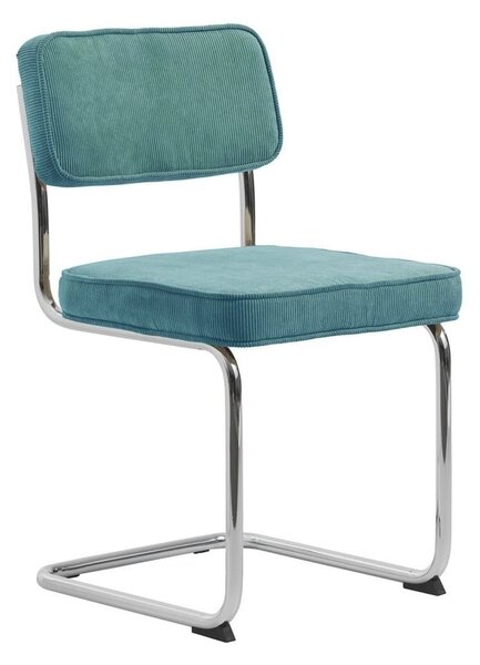 Turkusowe sztruksowe krzesło Rupert – Unique Furniture