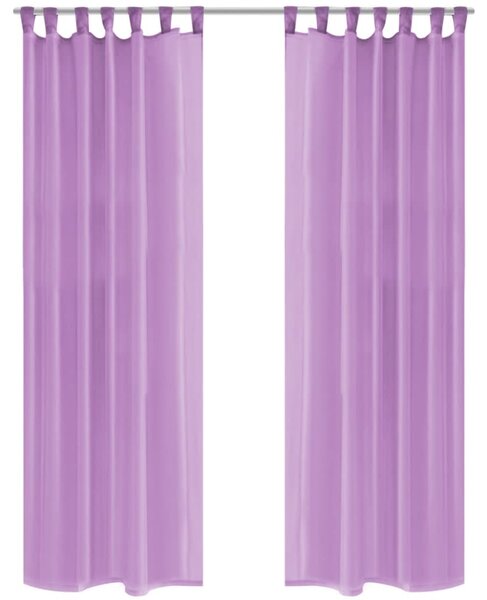 Zasłony z woalu, 2 sztuki, 140 x 175 cm, kolor liliowy