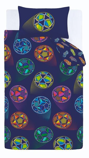 Niebieska pościel dziecięca dwuosobowa 200x200 cm Bright Football – Catherine Lansfield