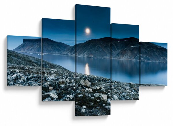 Obraz nocnego krajobrazu, Islandia (125x70 cm)