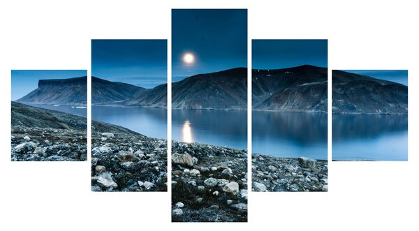 Obraz nocnego krajobrazu, Islandia (125x70 cm)