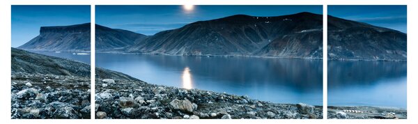 Obraz nocnego krajobrazu, Islandia (170x50 cm)