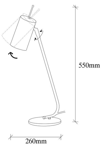 Biała lampa stołowa z metalowym kloszem (wysokość 55 cm) Sivani – Opviq lights