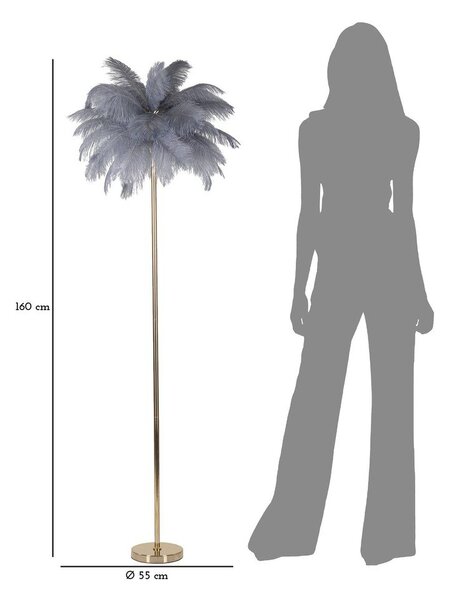 Lampa stojąca w szaro-złotym kolorze (wysokość 160 cm) Palm – Mauro Ferretti
