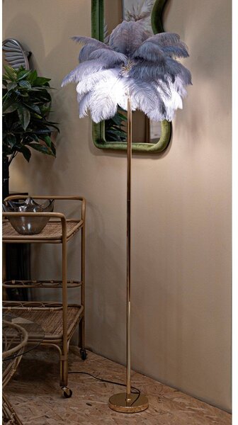 Lampa stojąca w szaro-złotym kolorze (wysokość 160 cm) Palm – Mauro Ferretti