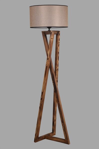Brązowa lampa stojąca z tekstylnym kloszem (wysokość 149 cm) Maçka – Opviq lights