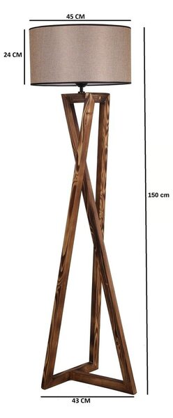 Brązowa lampa stojąca z tekstylnym kloszem (wysokość 149 cm) Maçka – Opviq lights