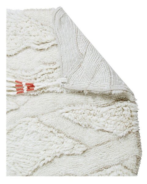 Biały wełniany chodnik tkany ręcznie odpowiedni do prania 70x200 cm Enkang Ivory – Lorena Canals