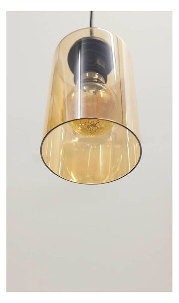 Czarna lampa wisząca ze szklanym kloszem 10x65 cm Bistro – Candellux Lighting