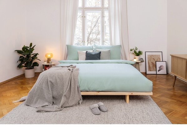 Zielona pościel dwuosobowa z mikrosatyny 200x200 cm Basic – Bonami Essentials