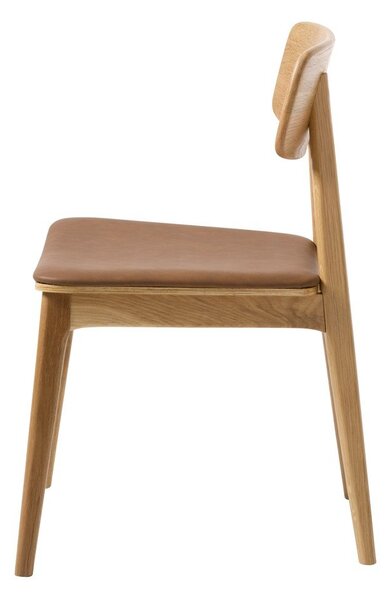Koniakowo-naturalne krzesło z imitacji skóry Livo – Unique Furniture