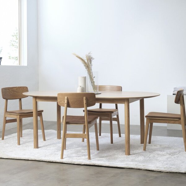 Koniakowo-naturalne krzesło z imitacji skóry Livo – Unique Furniture