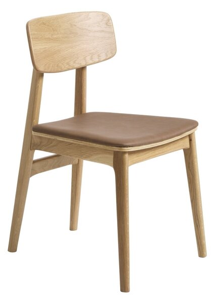 Koniakowo-naturalne krzesło z imitacji skóry Livo – Unique Furniture