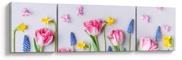 Obraz wiosennych kwiatów (170x50 cm)