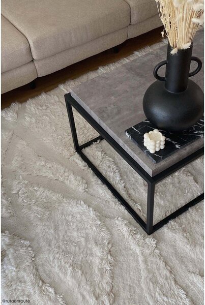 Biały wełniany dywan tkany ręcznie odpowiedni do prania170x240 cm Enkang Ivory – Lorena Canals