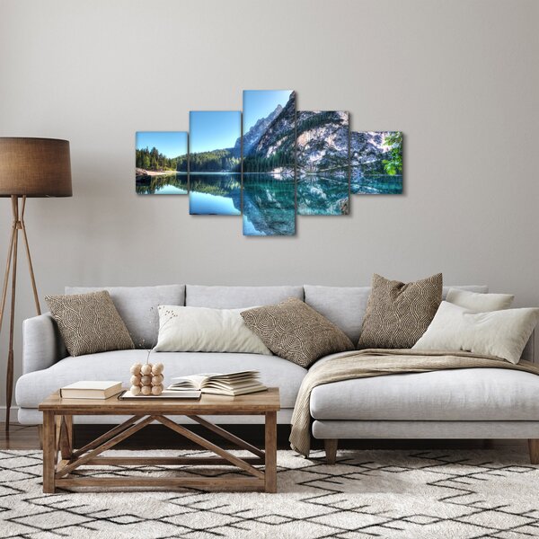 Obraz wysokogórskiego jeziora (125x70 cm)