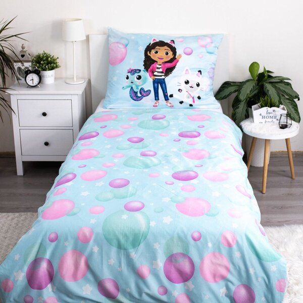 Pościel dziecięca jednoosobowa z mikrowłókna 140x200 cm Gabby's Dollhouse "bubbles" – Jerry Fabrics