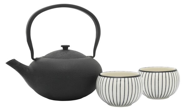 Biały/czarny porcelanowy/żeliwny serwis do herbaty Shanxi – Bredemeijer