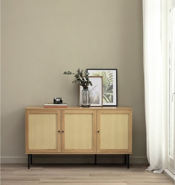 Niska komoda w dekorze dębu w naturalnym kolorze 140x80 cm Pensacola – Unique Furniture