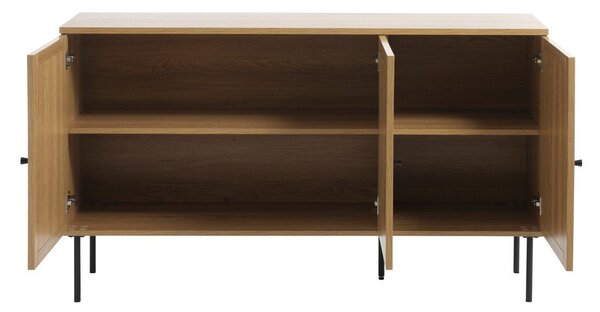 Niska komoda w dekorze dębu w naturalnym kolorze 140x80 cm Pensacola – Unique Furniture
