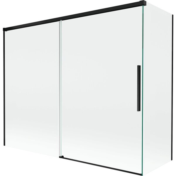 Mexen Rox parawan nawannowy 2-skrzydłowy rozsuwany 190 + 90 x 150 cm, transparent, czarny - 8C9-190-090-70-00