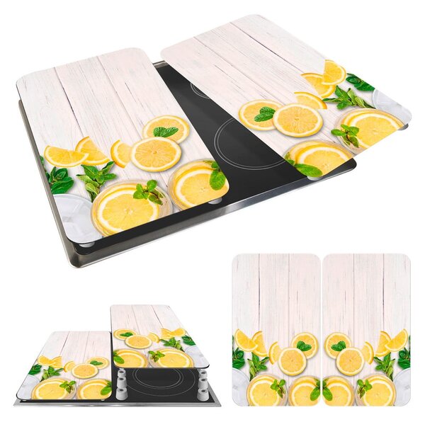 Płyty ochronne na kuchenkę ze szkła hartowanego zestaw 2 szt. 52x30 cm Lemons – Wenko