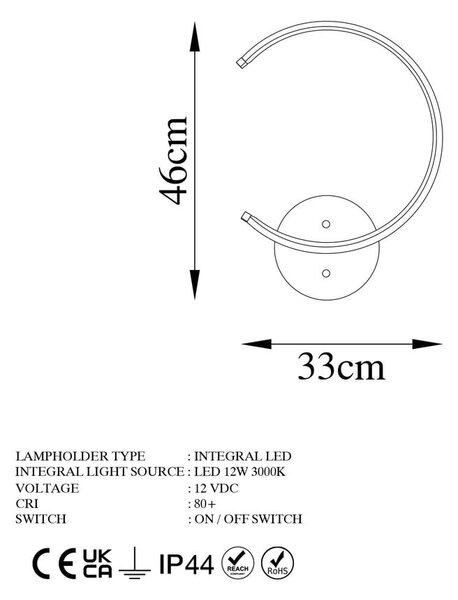 Czarny kinkiet LED ø 10 cm Moon – Opviq lights