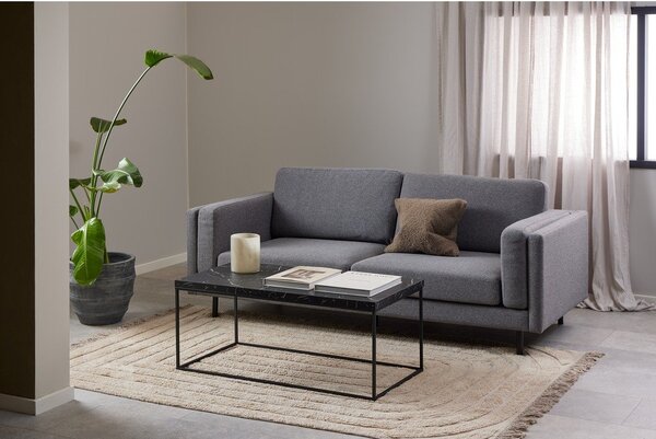 Czarny stolik z blatem w dekorze marmuru 55x110 cm Barossa – Actona