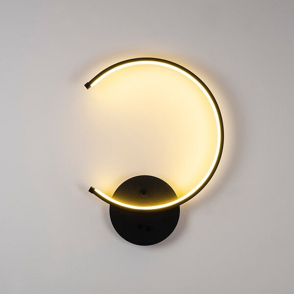 Czarny kinkiet LED ø 10 cm Moon – Opviq lights