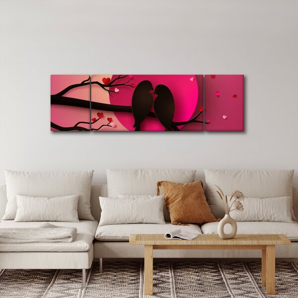 Obraz - Zakochane ptaki (170x50 cm)