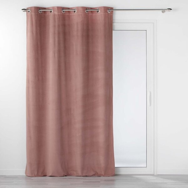 Różowa aksamitna zasłona 140x260 cm Velouriane – douceur d'intérieur