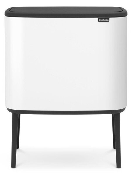 Biały stalowy kosz na śmieci do segregacji odpadów otwierany na dotyk 33 l Bo Touch Bin – Brabantia